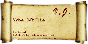 Vrba Júlia névjegykártya